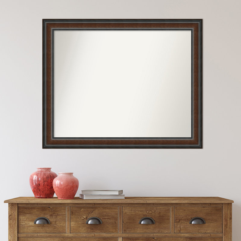 Halcott Solid Wood Rectangle Wall Mirror, 37" H x 30" W
