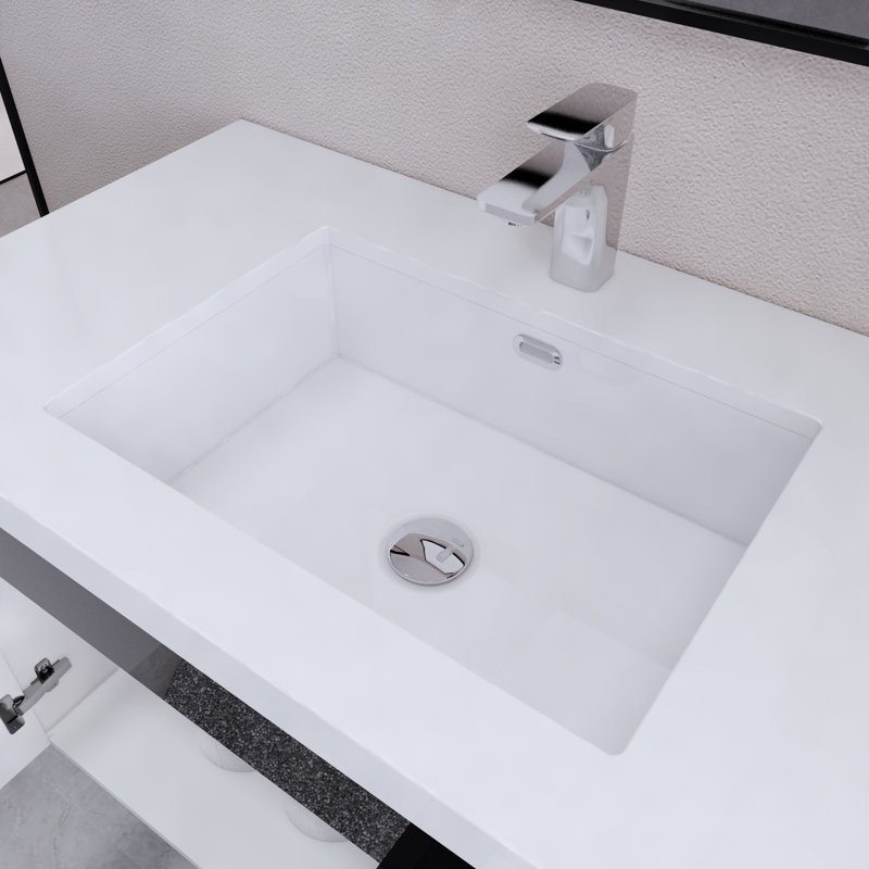 Ensemble de meuble-lavabo mural simple 35 po Blandon, Noir lustré