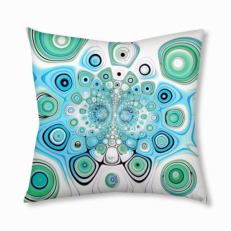 121_Oreiller de sol touffeté Bohemian & Eclectic Ice Garden Design, 30 po x 30 po