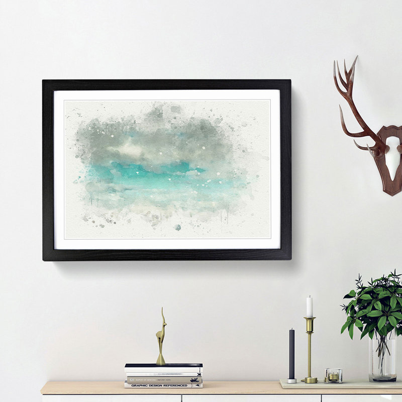 Mountain Clouds in Abstract - Framed Print, 27cm H x 36cm W x 2cm D, Black Framed