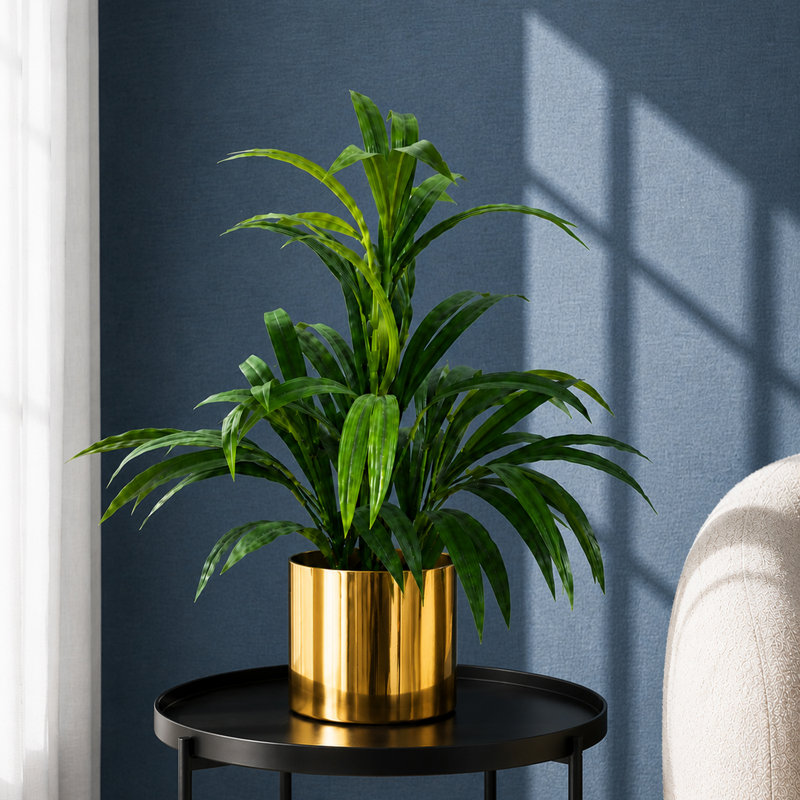 65cm Faux Bamboo Tree in Metal Planter, Gold