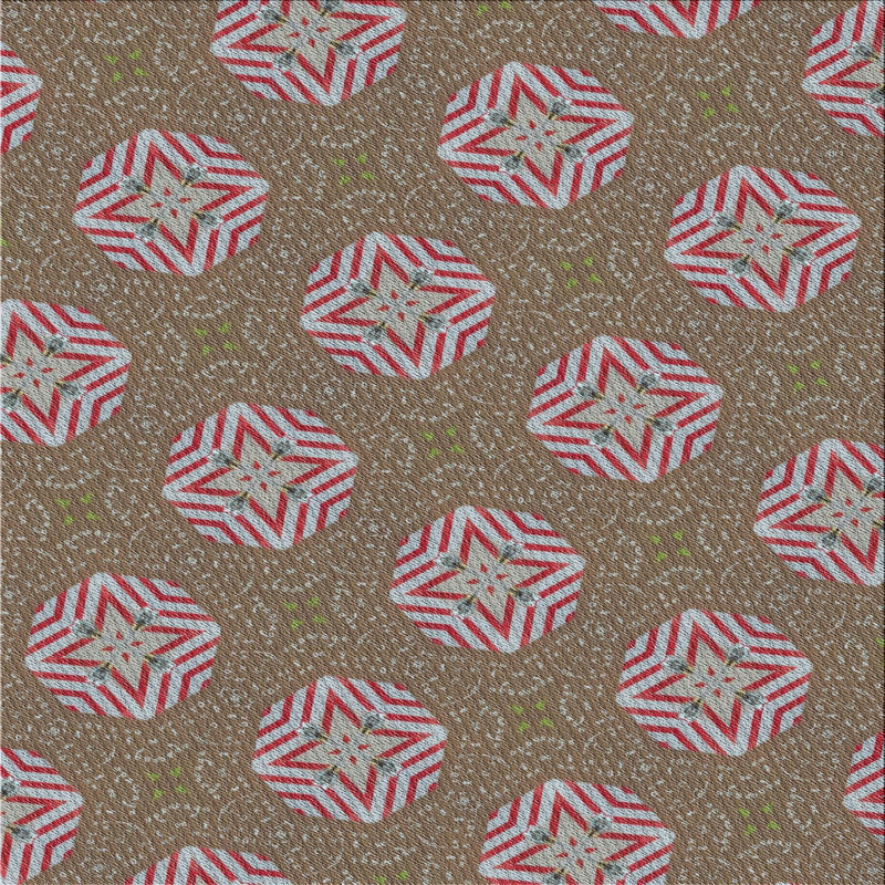 Tapis brun / rose Power Loom, Carré 8 pi