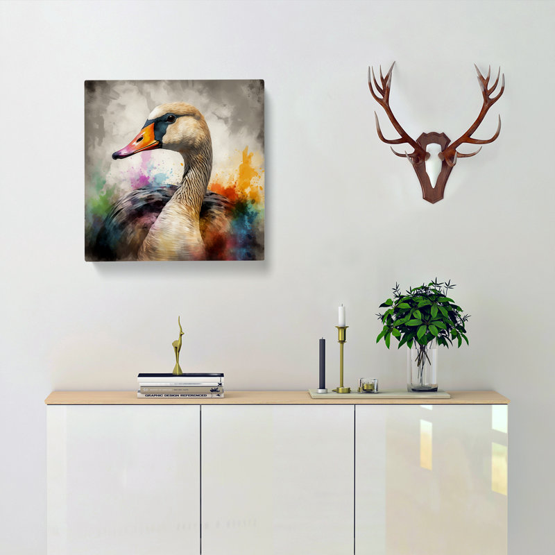 Goose Abstract Art - Wrapped Canvas