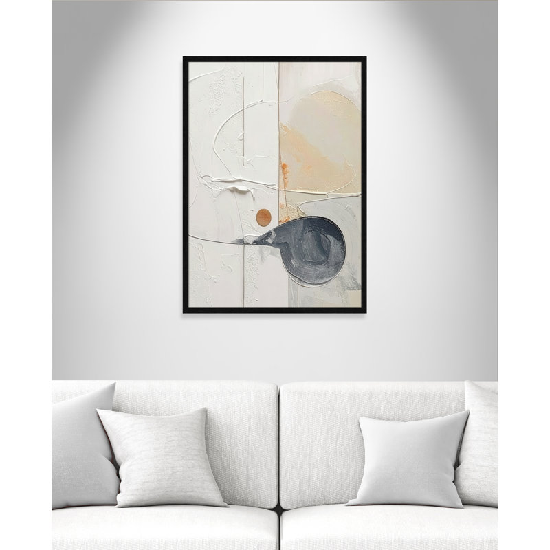 «Plastering III» par Alonza Saunders, L 25,5 po x H 35,5 po, Grain de bois noir, Impression encadrée