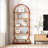 5-Tier Modern Brown Arched Open Bookshelf