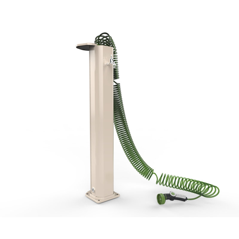 Aluminium Free Standing Outdoor Shower and Footwash Spout, Sand