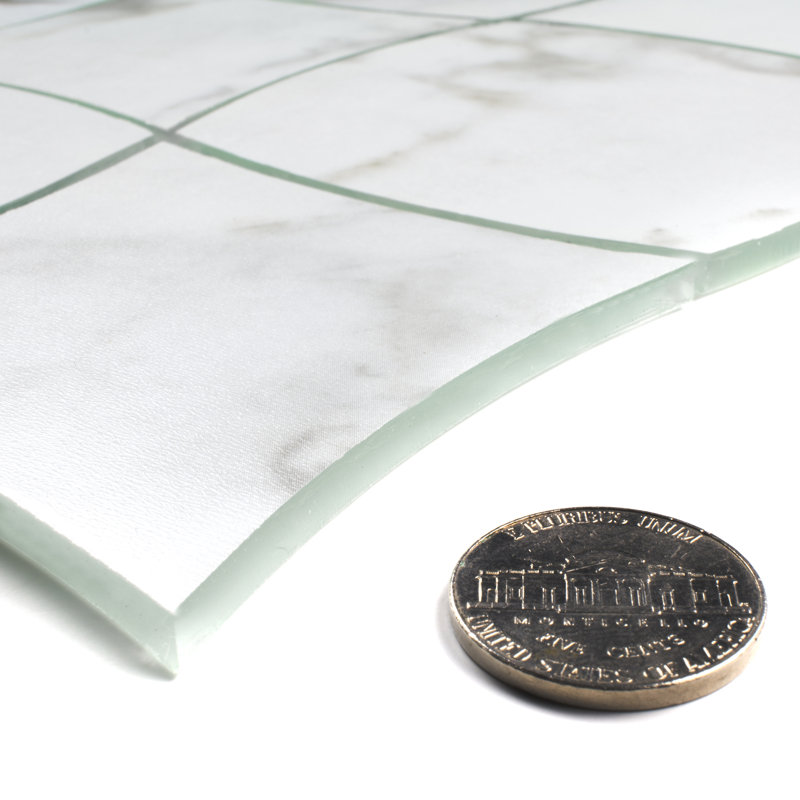 Art Deco Carrara 3" x 3" Glass Mosaic Tile