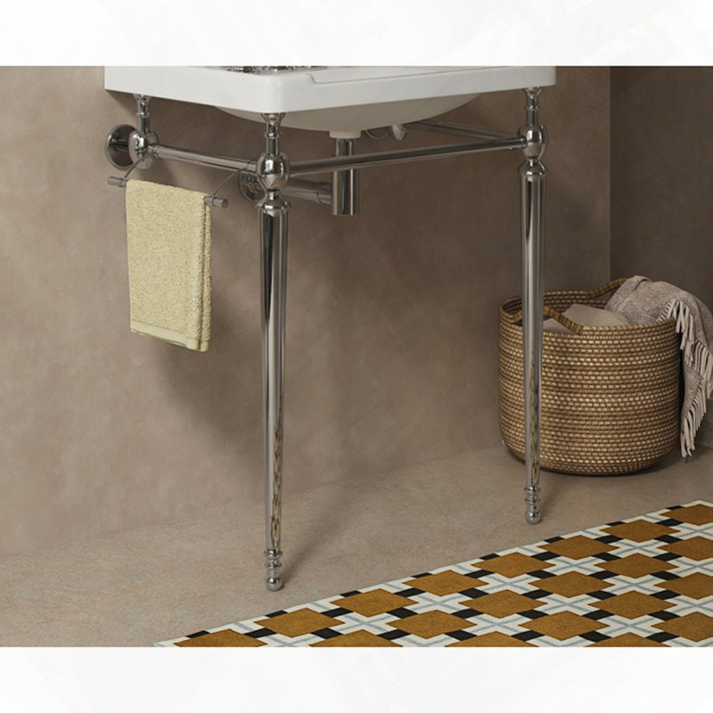 Console de salle de bain autoportante avec pied en fer sans lavabo et robinet