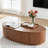 47.24" Dark Walnut Oval Coffee Table, MDF Center Table With Drawer For Living Room Apartment Condo-916575392