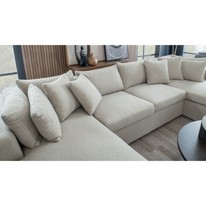 Teddy 142" 3-Piece Upholstered Sectional Sofa