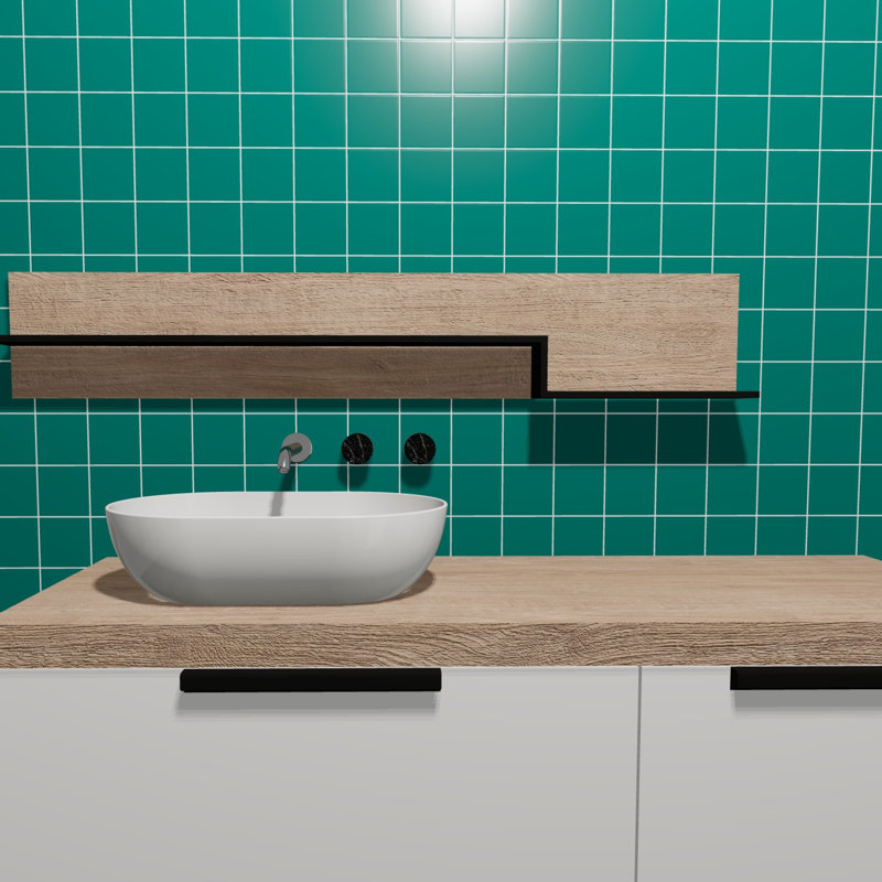 Torch Song 4'' W x 4'' L Glass Singular Tile, Jade