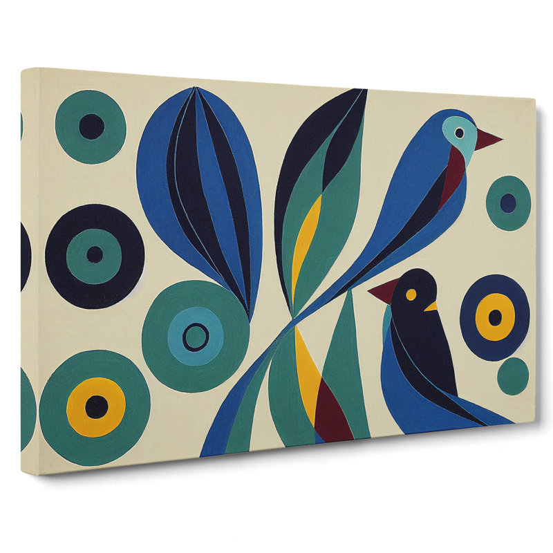 Super Abstract Birds - Wrapped Canvas, 35cm H x 50cm W x 3cm D