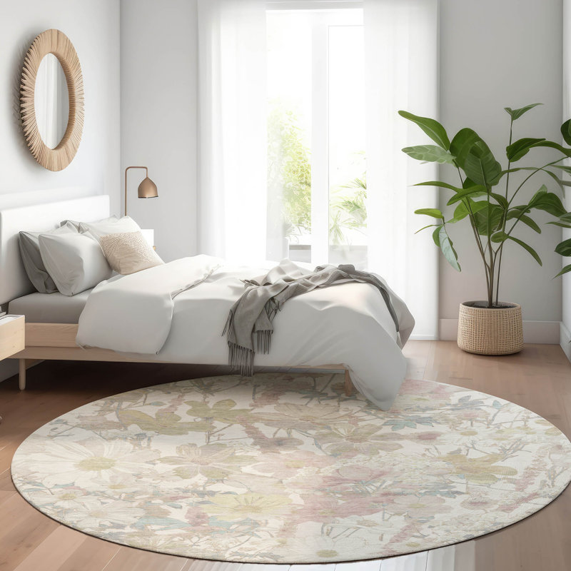 Tapis intérieur / extérieur ivoire Taniska, 2 pi 6 po x 3 pi 10 po