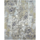 Abstract Area Rug in Gray