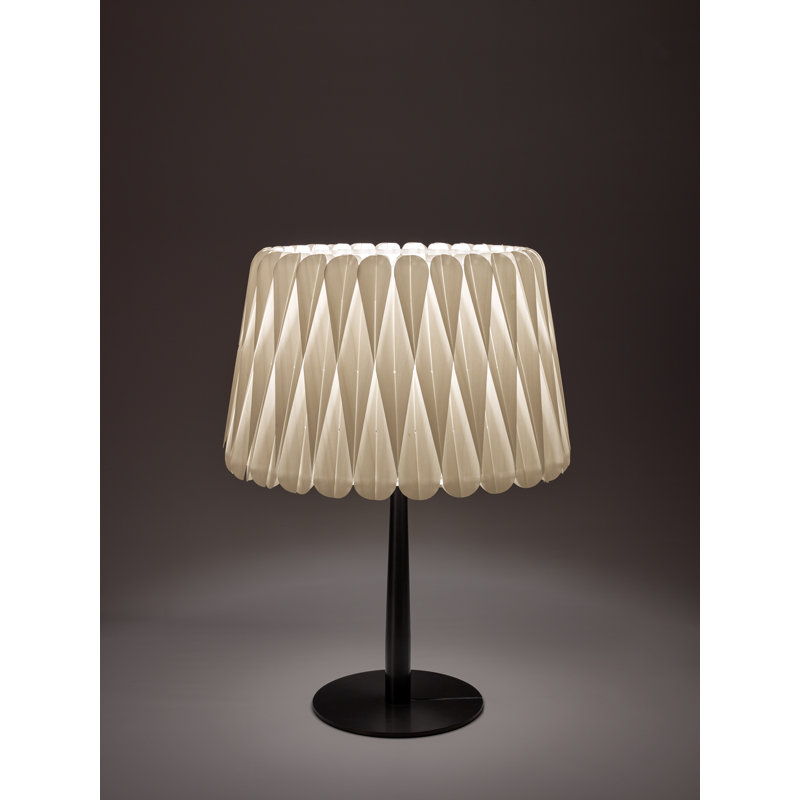 Lola Table Lamp, Matte Black, Ivory White, 20.9" H x 15.4" W x 15.4" D