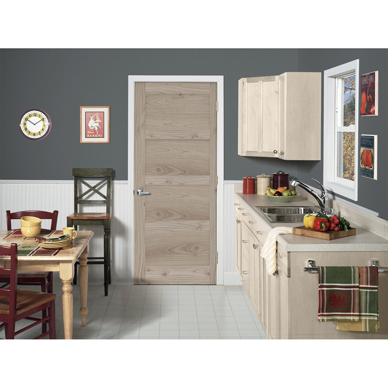 Porte intérieure en cèdre blanc brut 4 panneaux MODA, 32 po x 80 po