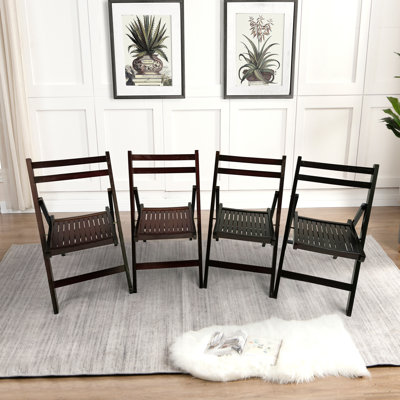 Chaise pliante en bois à lattes Furniture - cerise, ensemble de 4, chaise pliante, style pliable