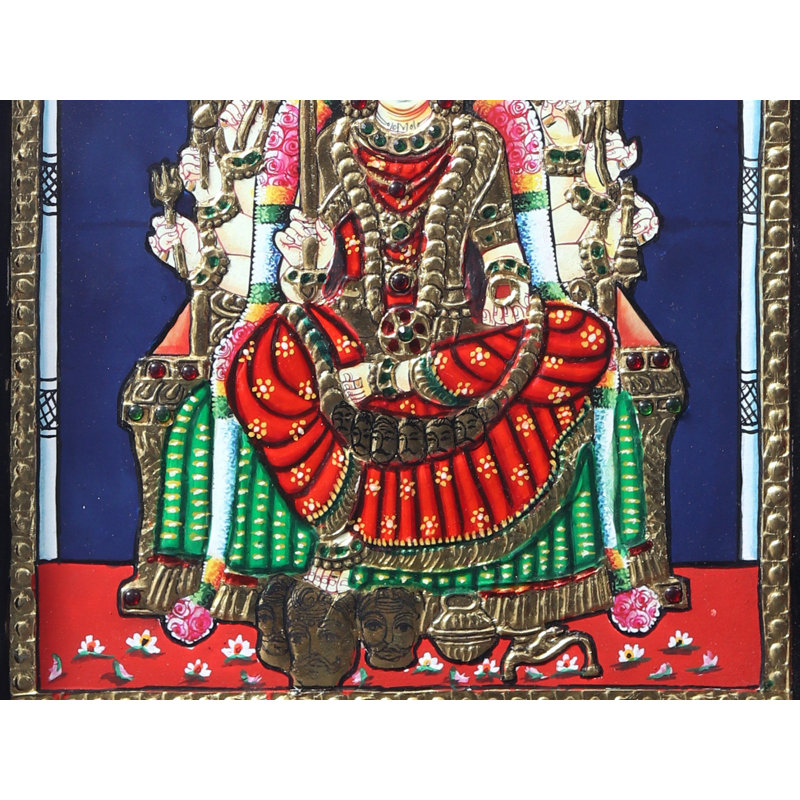 Samayapuram Mariamman Tanjore, peinture sur cadre en bois