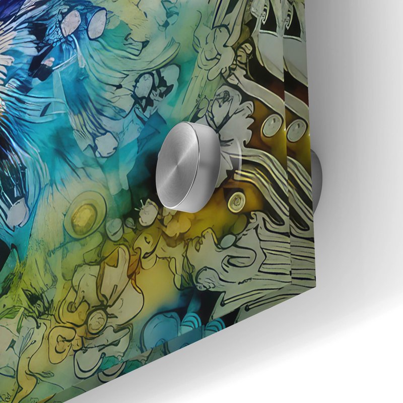 Loon Peak® «Yellow Horn» par The Golden Valley, art mural en verre acrylique, ACR-45033, H 24 po x l 48 po