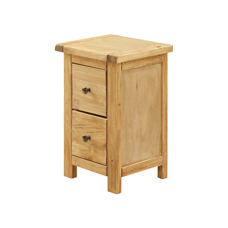 Aubusson 35cm W Bedside Table, Waxed, Antique Brass