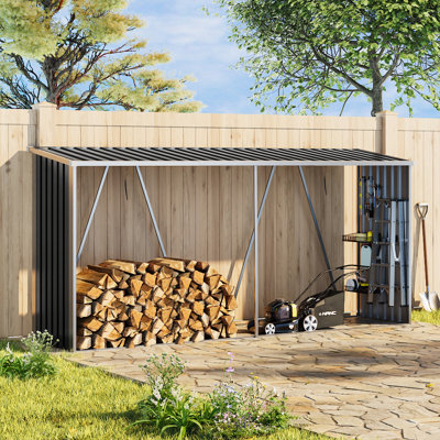 334cm W x 83cm D Metal Log Store