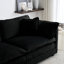 Chaise d'appoint (2 pièces), revêtue de chenille noire. Base haute en bois massif, tissu respirant rembourré d'éponge de qualité, sièges latéraux de salon avec soutien confortable et relaxant