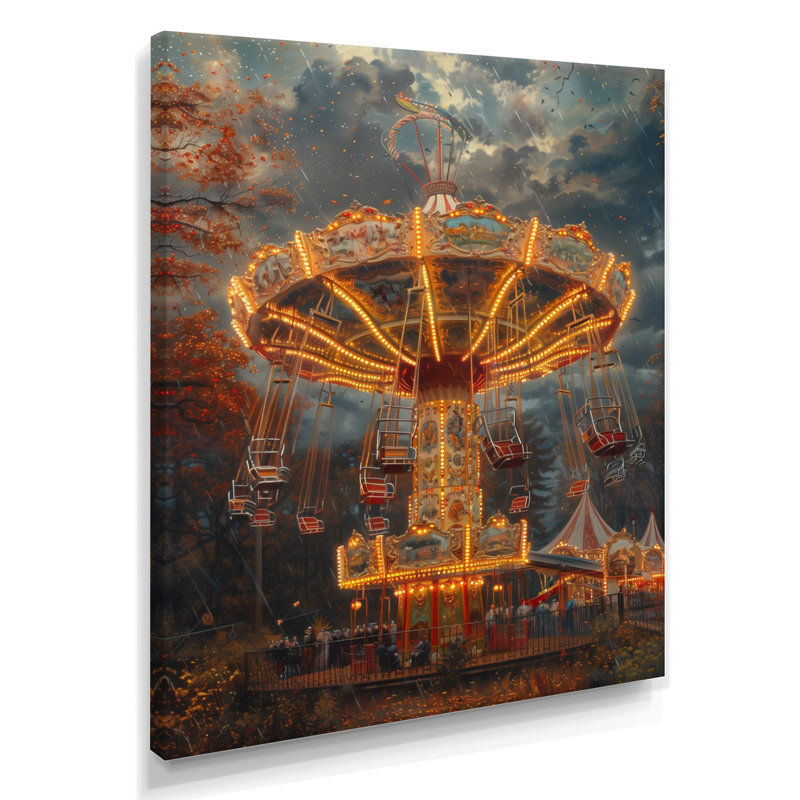 Carousel Amusement Parks Adventure II - Amusement Parks Wall Art Print, Toile tendue, H 12 po x l 20 po