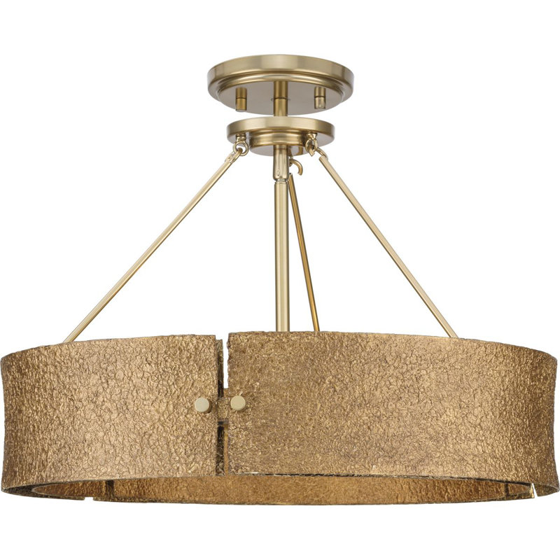 Lusail 4 - Light Soft Gold Drum Pendant