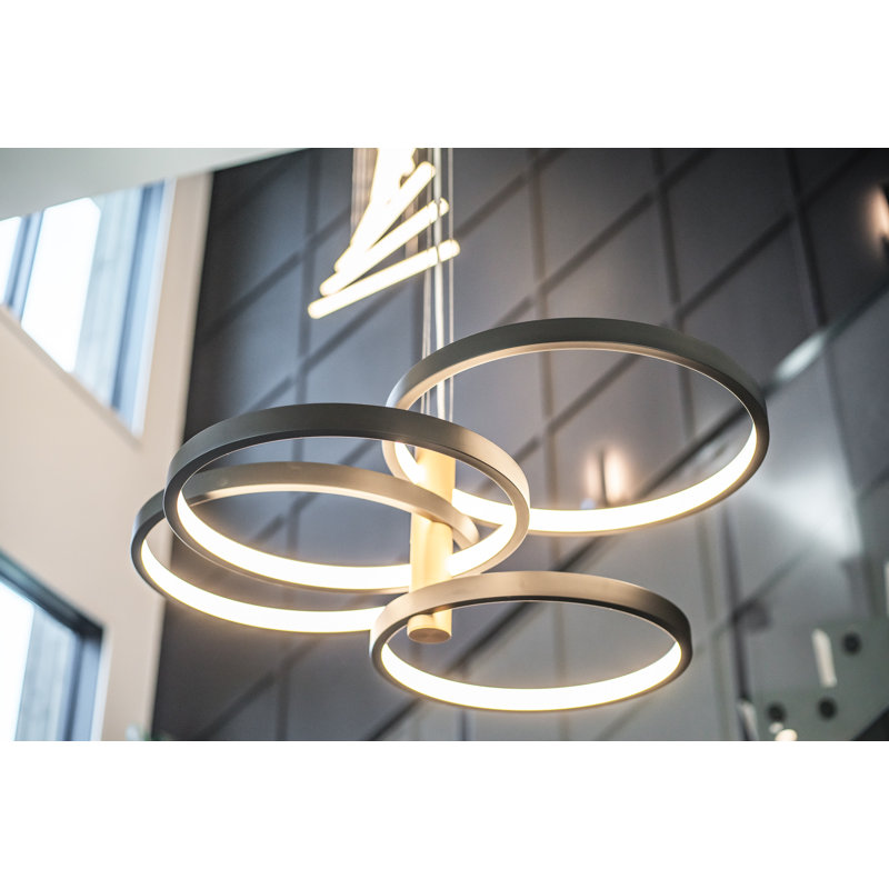 Luminaire suspendu géométrique 4 lumières DEL Weichmann