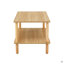 Table basse avec tablette de rangement, pieds en bois d'hévéa