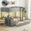 Lit superposé Twintwin de couleur grise avec rangement et bureau gigogne - Maximisez la capacité de rangement de votre chambre à coucher