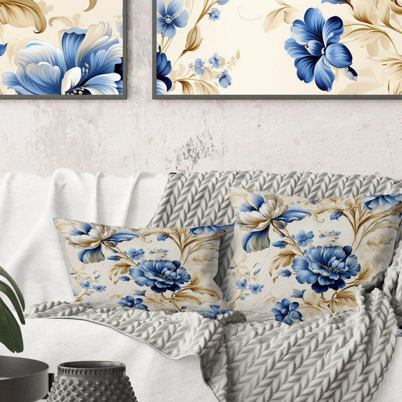 Coussin décoratif bleu Cobalt, H 16 po x l 16 po