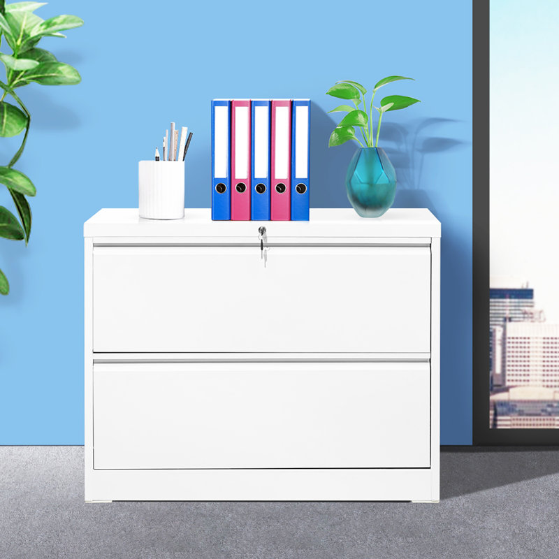 28.5'' Wide 2 -Drawer Steel Lateral Filing Cabinet, White