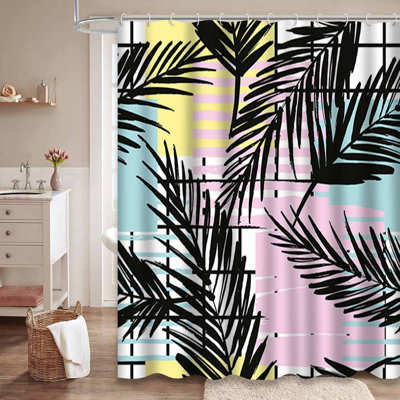Rideau de douche imperméable à l'eau à motif abstrait Palm