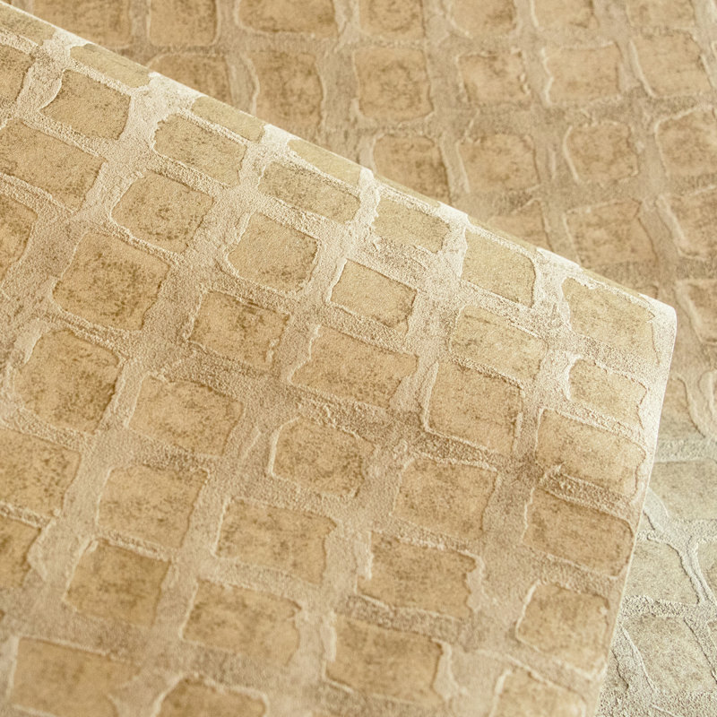 Urban Classics Collection Manhattan Metallic Loft Tiles Wallpaper Roll, Gold