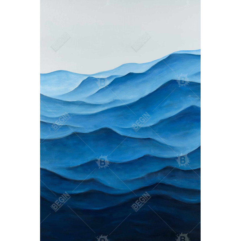"Océan bleu", H 36 po x l 24 po