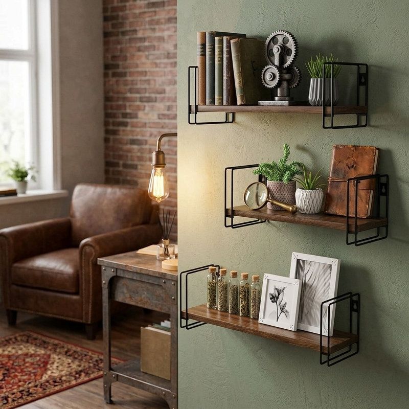 3 Piece Wood Floating Shelf