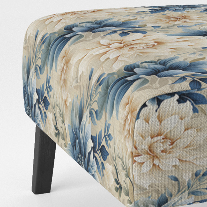 Fauteuil de chambre rembourré C, Motif de dentelle tropicales
