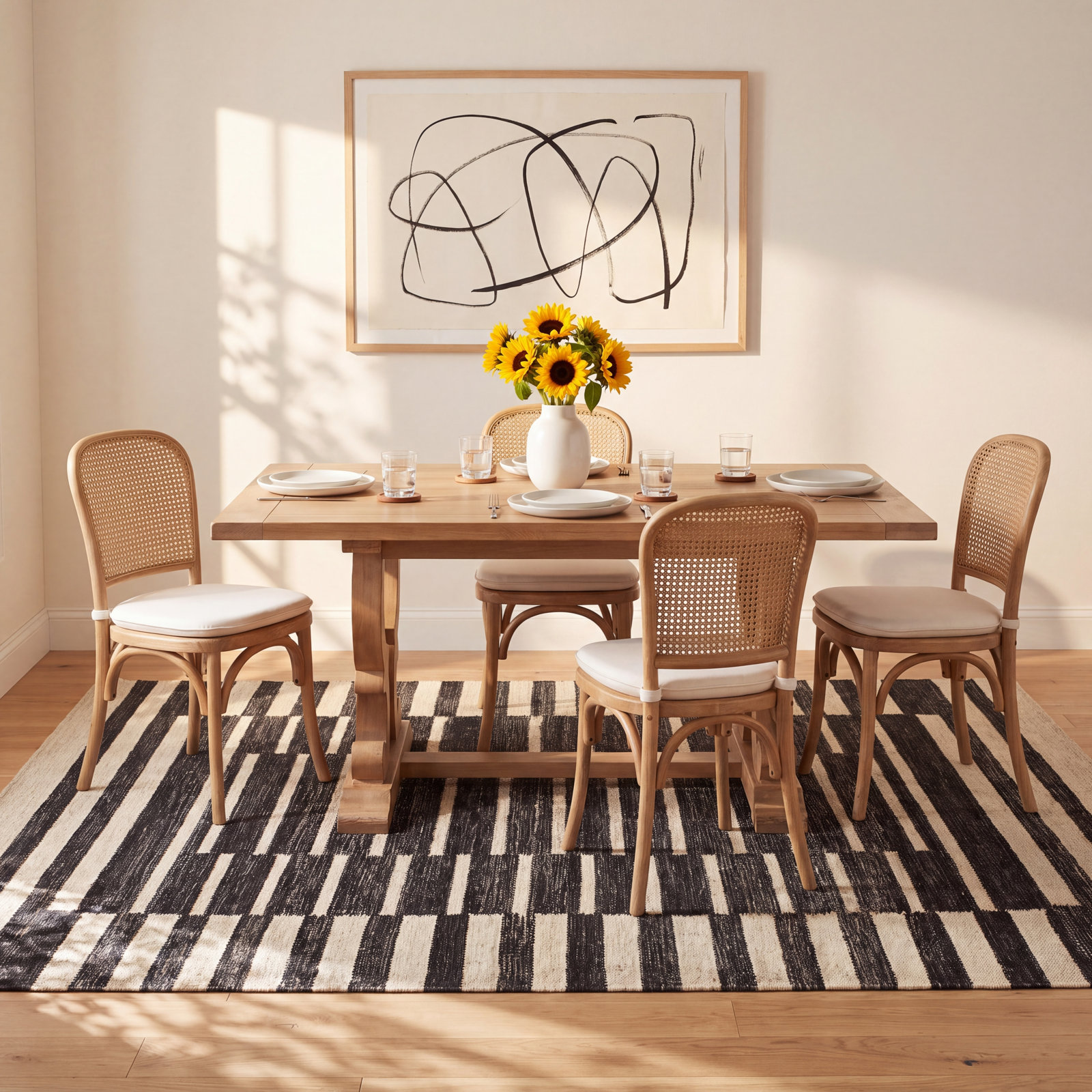 Heights Hand Loomed Charcoal/Ivory Rug, Rectangle 5' x 8'