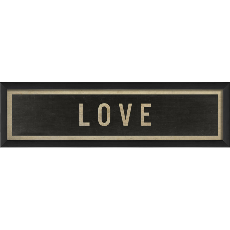 "love" , art textuel encadré Sign