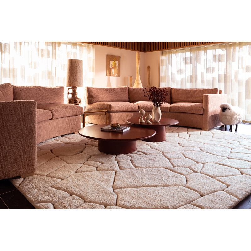 Crackle Natural Area Rug, Rectangle 4' x 6'