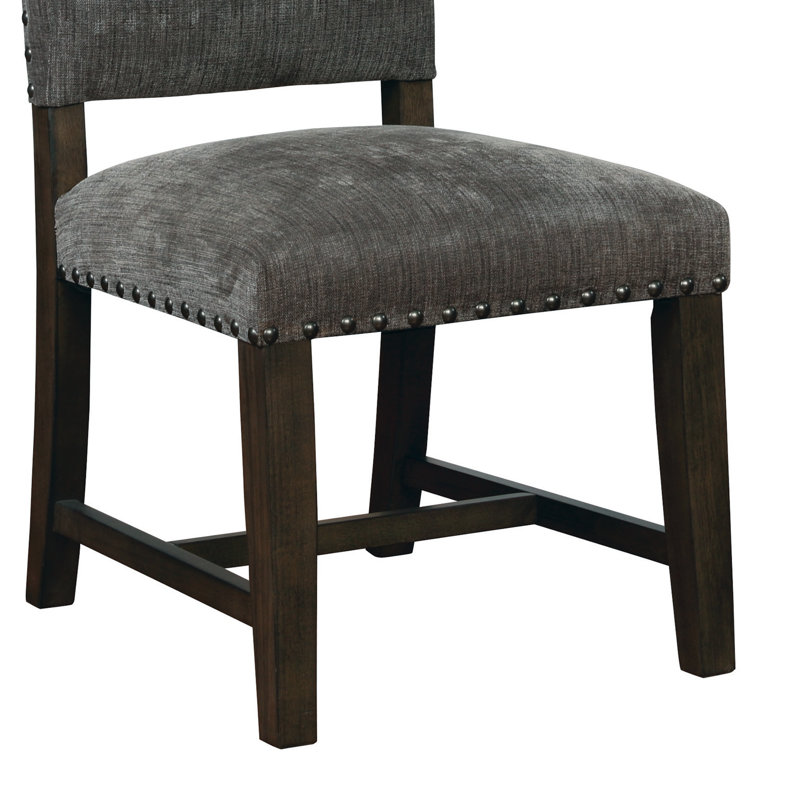 Chaise d'appoint en bois massif, Gris chaleureux