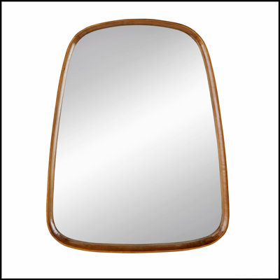 Miroir mural 27 x 37 pouces à cadre irrégulier en bois