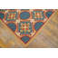 Tapis bleu / beige / rouge en laine noué à la main de conception unique 9 pi x 12 pi Needlpoint