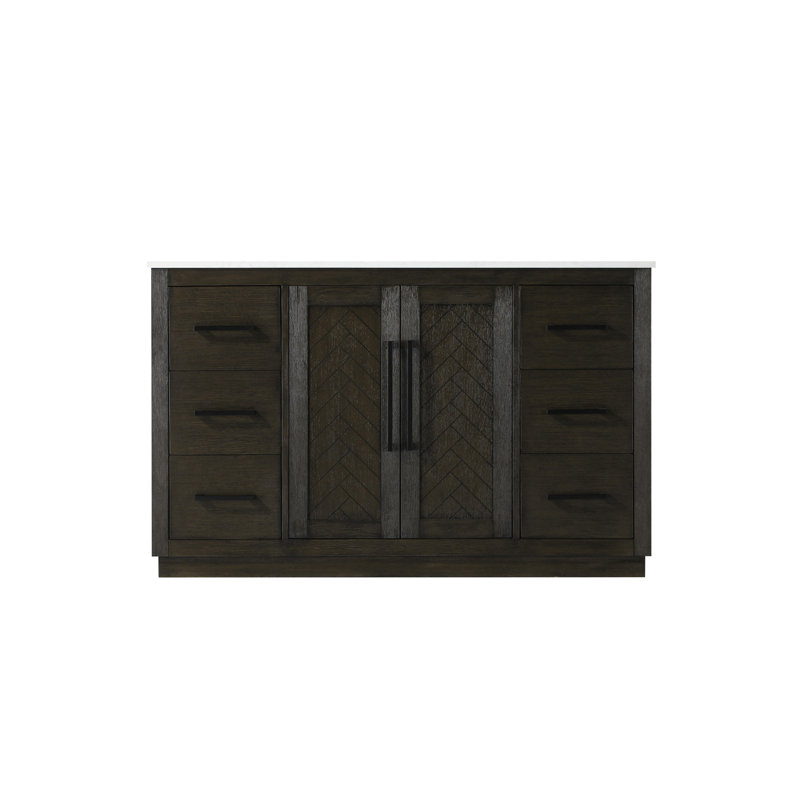 Meuble-lavabo simple 54 po, Chêne chocolat