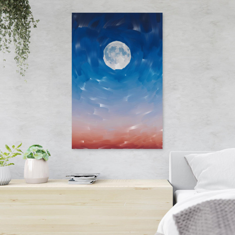 Lune, impression sur toile tendue, H 14 po x l 11 po x P 2 po