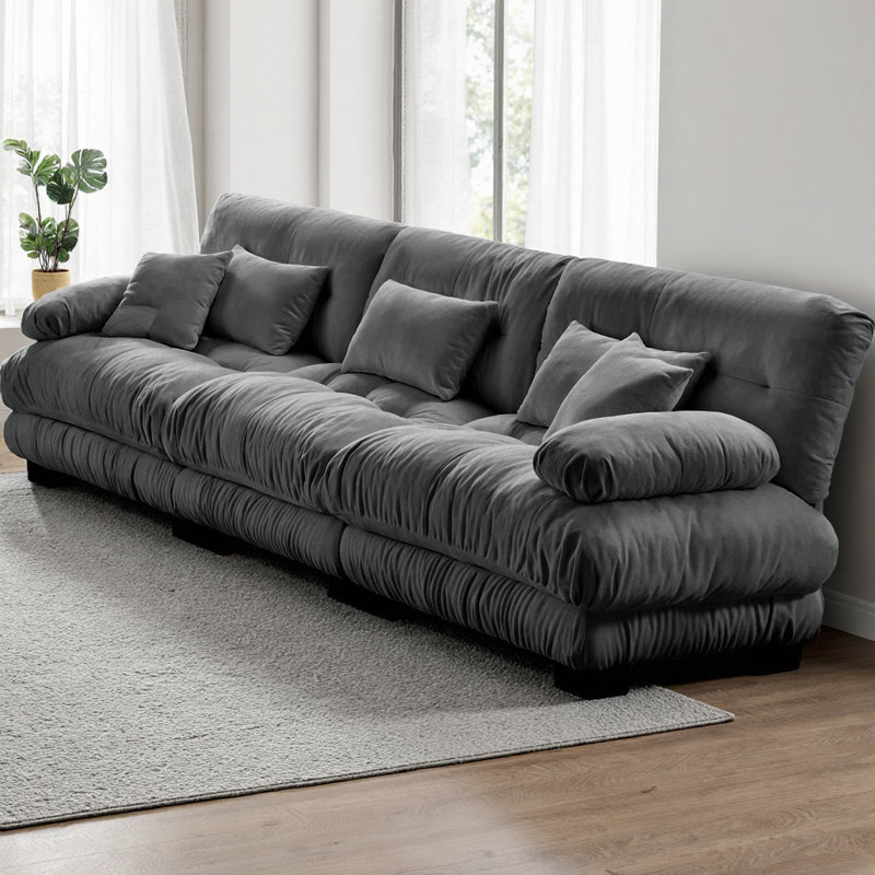 Canapé modulaire à 3 places Nimbus, Gris, H 35,4 po x l 133,8 po x P 36 po, 3