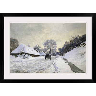 «The Cart, or Road in Snow at Honfleur, 1867» par Claude Monet, reproduction d'art