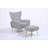 Wickham Velvet Armchair with Ottoman-450941655