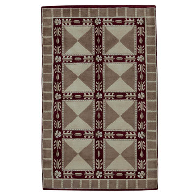 Hand Woven Cotton and Wool Area Rug